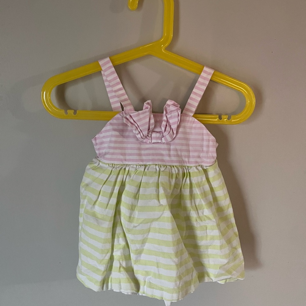 Cat and Jack Pink and Green Striped Baby Dress